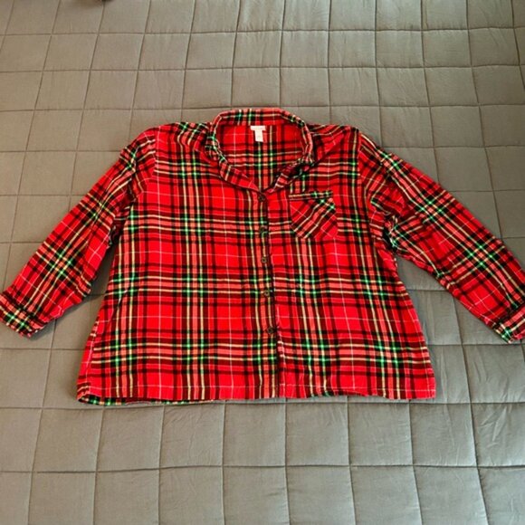 Wondershop Red Plaid Flannel Pajama Set - Picture 2 of 11
